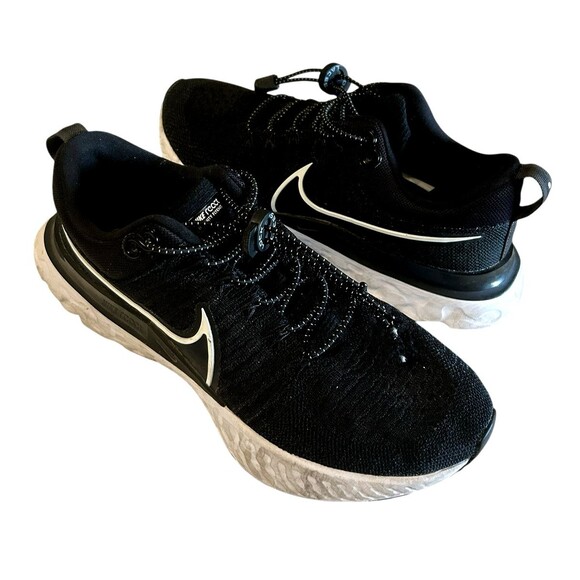 Nike React Infinity Run Flynit Mens Black White CT2357-002 Running Shoes Sz 8 - Picture 4 of 12